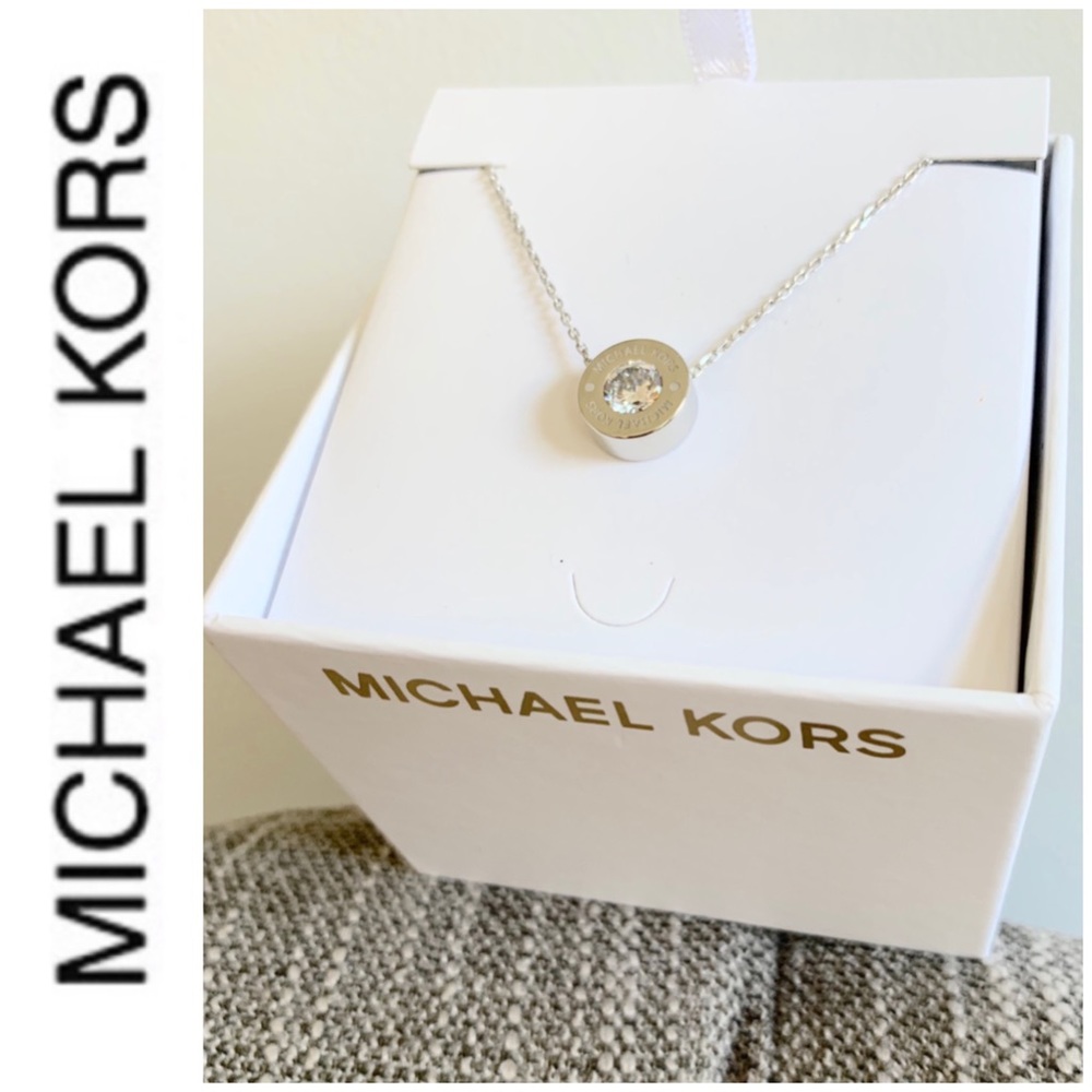 NWT authentic MK Silver tone stone pendant - Picture 4 of 6